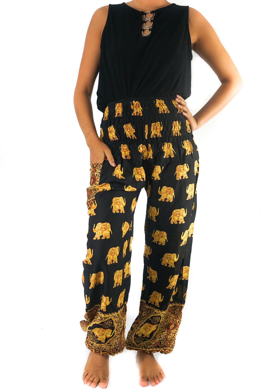 Black ELEPHANT Pants Women Boho Pants Hippie Pants Yoga